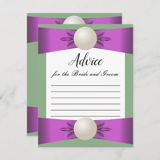 Lila & Sage Pearl Lint Bruiloft Advies Kaart (Voorkant / Achterkant)