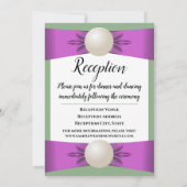 Lila & Sage Pearl Lint Bruiloft Receptie Kaart (Achterkant)