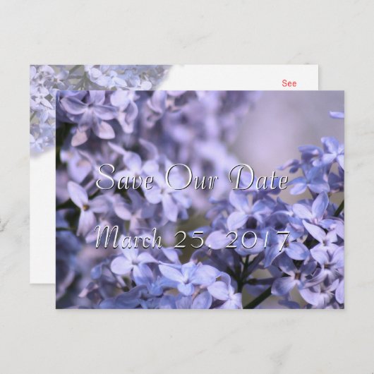 Lila Save-the-Date Uitnodiging- of elke gelegenhei Aankondigingskaart (Voorkant / Achterkant)