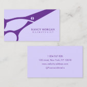 Lila Schaar Haarstylist Paarse Visitekaartje (Voorkant / Achterkant)