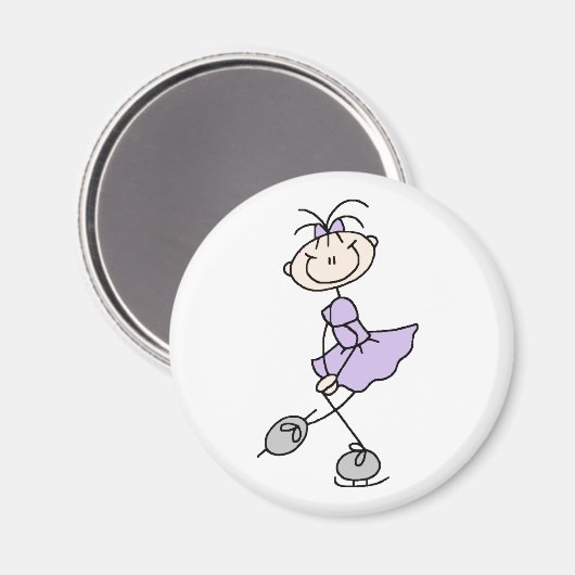 Lila schaatsen meisje magneet (Voorkant / Achterkant)