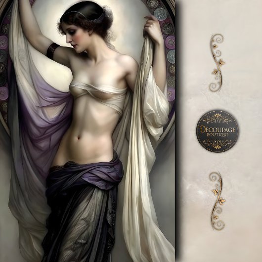 Lila Schaduwgodin Draped Decoupage Tissuepapier