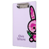 Lila Schattigee Camouflage Konijnenkonijn Custom N Klembord (Links)