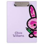 Lila Schattigee Camouflage Konijnenkonijn Custom N Klembord (Voorkant)