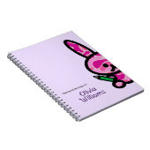 Lila Schattigee Camouflage Konijnenkonijn Custom N Notitieboek (Rechterzijde)