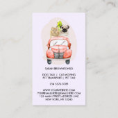 Lila Schattigee Hond Kat Vogel Huisdier Transporte Visitekaartje (Achterkant)