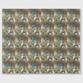 lila scripts moderne parijs eiffeltoren cadeaupapier (Vlak)