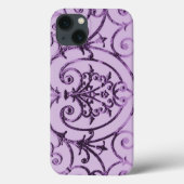 Lila scrollwork Hoesje-Mate iPhone case (Achterkant)