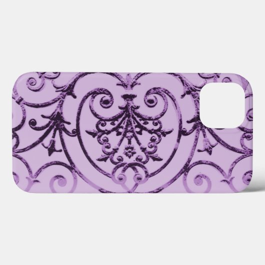 Lila scrollwork Hoesje-Mate iPhone case (Achterkant (horizontaal))