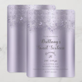 Lila Shimmer Flutter Butterfly Sweet 16 Party Kaart (Voorkant / Achterkant)