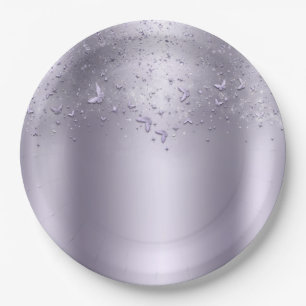 Lila Shimmer Flutter Butterfly Sweet 16 Party Papieren Bordje