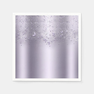 Lila Shimmer Flutter Butterfly Sweet 16 Party Servet