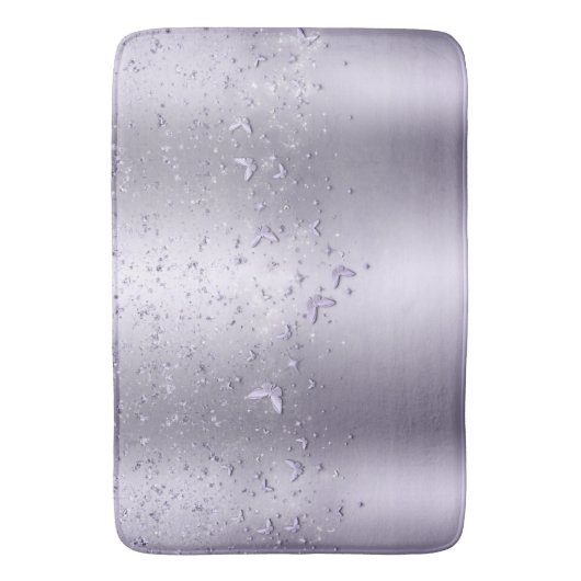 Lila Shimmer Glitter Sparkle Flutter Butterfly Badmat (Voorkant Verticaal)