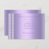 lila shimmer-reactiekaart rsvp (Voorkant / Achterkant)