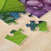 Lila Siamese kat in Lila bloemen op Blauwgroen Legpuzzel (Zijkant)