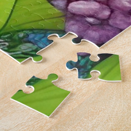 Lila Siamese kat in Lila bloemen op Blauwgroen Legpuzzel (Zijkant)