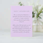 Lila Simple Wedding Insert-Kaart Informatiekaartje (Staand voorkant)