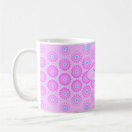 Lila, Sky Blue en Pink Flowers Koffiemok