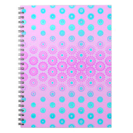 Lila, Sky Blue en Pink Flowers Notitieboek