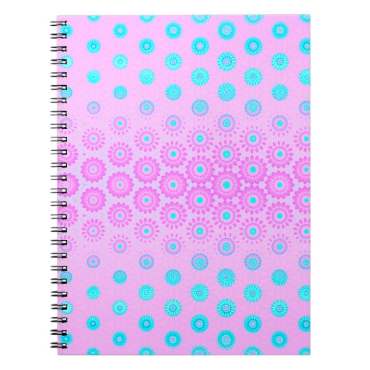Lila, Sky Blue en Pink Flowers Notitieboek (Voorkant)