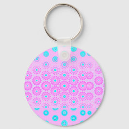 Lila, Sky Blue en Pink Flowers Sleutelhanger