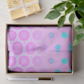 Lila, Sky Blue en Pink Flowers Tissuepapier (Geschenk)