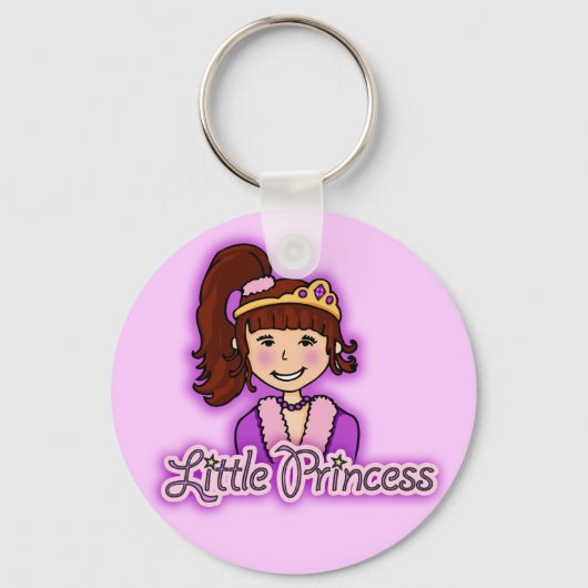 lila sleutelhanger "Little Princess" donker haar (Voorkant)