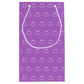 Lila Smile Pattern Gift Bag Klein Cadeauzakje (Achterkant)