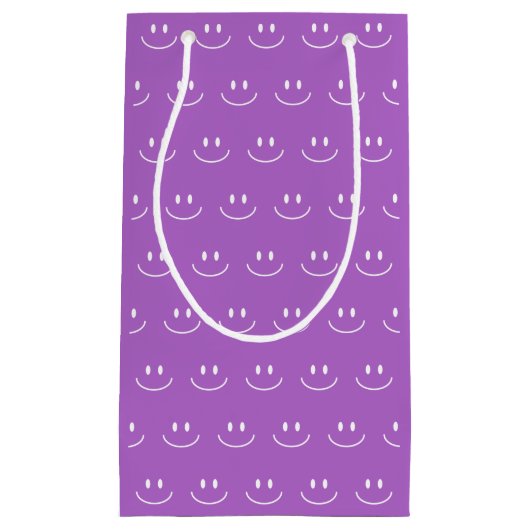 Lila Smile Pattern Gift Bag Klein Cadeauzakje (Voorkant)