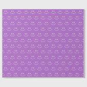 Lila Smile Pattern Wrapping Paper Cadeaupapier (Vlak)