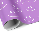 Lila Smile Pattern Wrapping Paper Cadeaupapier (Rol Hoek)