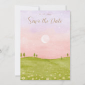 LILA sparen de Datum Uitnodiging/Roze van de Water Save The Date (Achterkant)