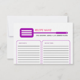 Lila Spatula Recipe Card Kaart
