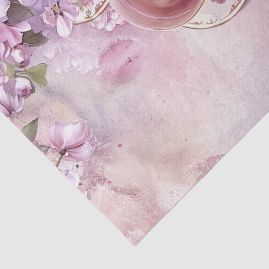 Lila Spring Coffee Decoupage Print Tissuepapier (Detail)