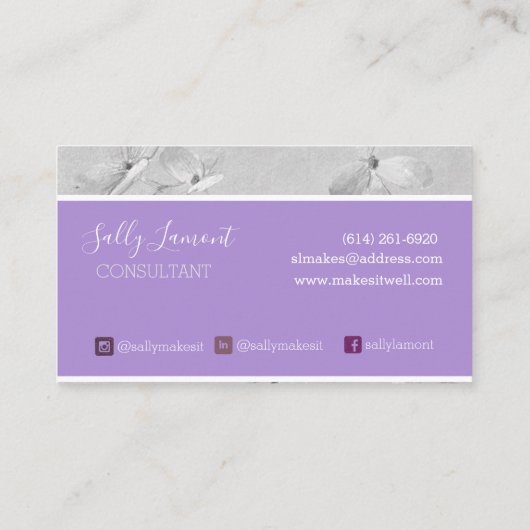 Lila Spring Consultant Coach Visitekaartje (Achterkant)