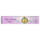 LILA STAD VAN ASCLEPIUS DENTISTRIESSYMBOOL NAAMBORDJE (Voorkant)