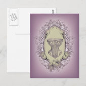 Lila  steampunkbruin Victoriaans corset Briefkaart (Voorkant / Achterkant)