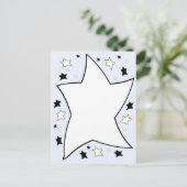 lila ster briefkaart (Staand voorkant)
