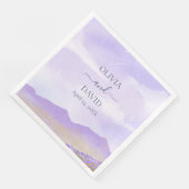 Lila Sterrennacht Landscape Aangepaste Bruiloft Servet (Hoek)