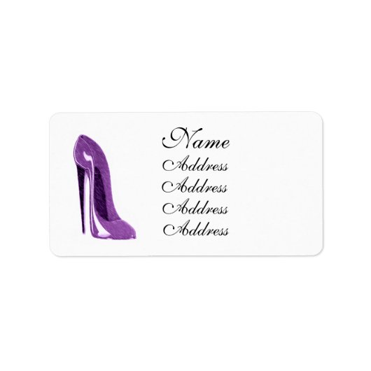 Lila Stiletto Shoe Art Label (Voorkant)