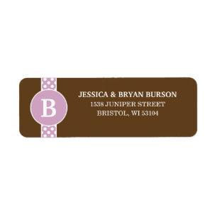 Lila Stippen Aangepaste monogrammen familie Etiket