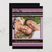 Lila Stippen en zwemmen Weddenschap Foto-uitnodigi Kaart (Voorkant / Achterkant)