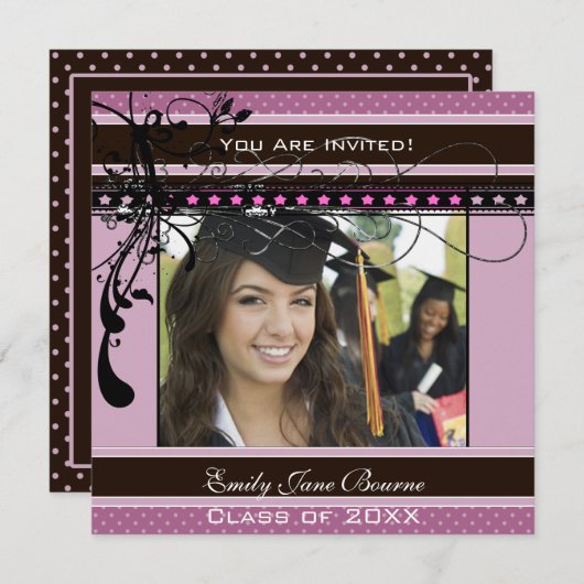 Lila Stippen en zwemmers Klasse Afbeeldingen van 2 Kaart (Voorkant / Achterkant)