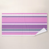 Lila strepen badhanddoek (Badhanddoek)