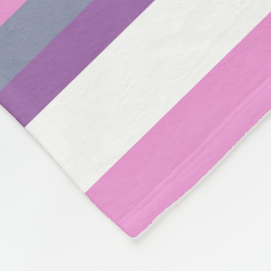 Lila strepen fleece deken (Hoek)