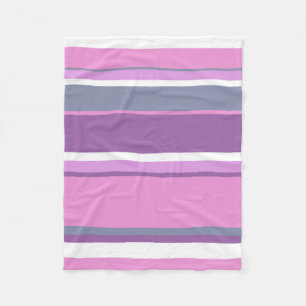 Lila strepen fleece deken