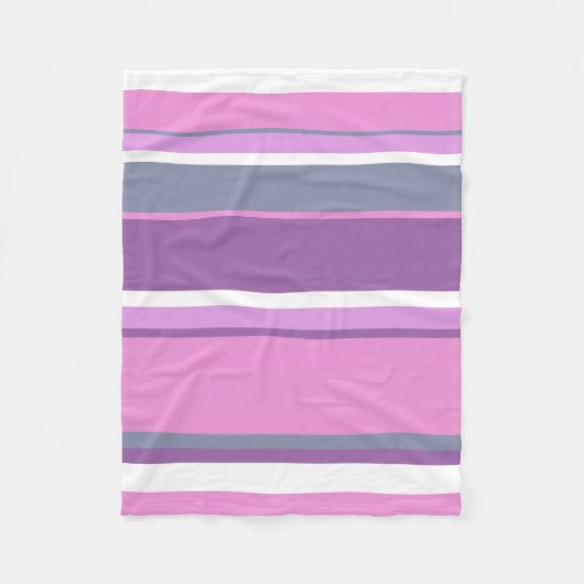 Lila strepen fleece deken (Voorkant)