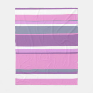 Lila strepen fleece deken