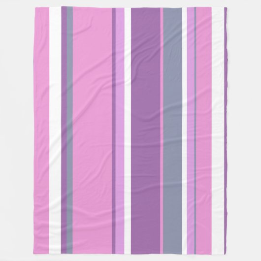 Lila strepen fleece deken (Voorkant)