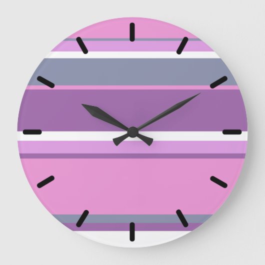 Lila strepen grote klok (Voorkant)